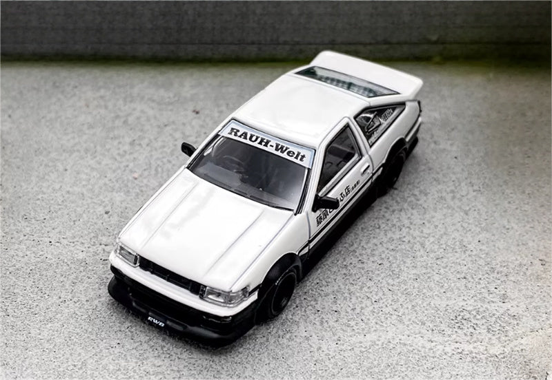 SW Toyota AE86 RWB Wide Body Modified Tofu Shop White Limited Edition 499PCS ONLY 1:64 car Pre-built Model view1