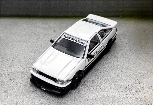 SW Toyota AE86 RWB Wide Body Modified Tofu Shop White Limited Edition 499PCS ONLY 1:64 car Pre-built Model view1