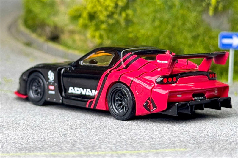 MINIGT Mazda RX-7 LB-Super Silhouette Advan black and red coating color box packaging 1:64 Car Pre-built Model view2