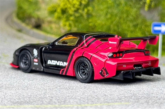 MINIGT Mazda RX-7 LB-Super Silhouette Advan black and red coating color box packaging 1:64 Car Pre-built Model view2