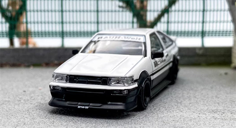 SW Toyota AE86 RWB Wide Body Modified Tofu Shop White Limited Edition 499PCS ONLY 1:64 car Pre-built Model view5