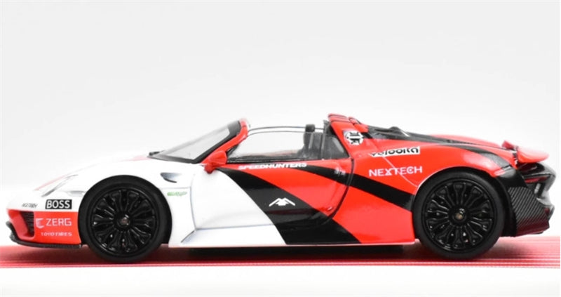 TimeMicro Porsche 918 Spyder Le Mans Red Livery w/ Doll Version Limited Edition 999PCS ONLY 1:64 car Pre-built Model view5