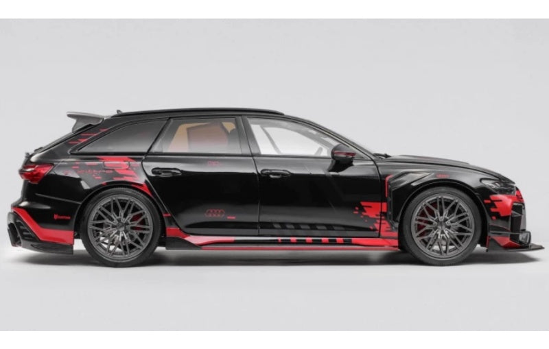 1:18 Audi DarwinPRO RS6 Red Stripes KiloWorks Limited Edition Black Diecast Model view6