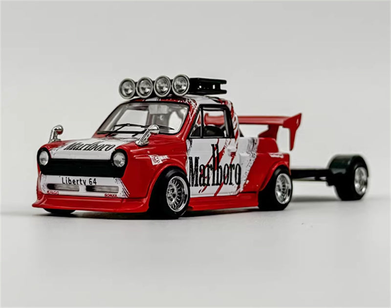 Liberty 64 Honda Modified wide body pickup trailer Marlboro Painting Limited Edition 999PCS ONLY 1:64 Truck Pre-built Airliner Model Display view6