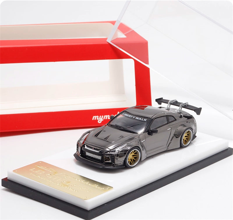 mymodelcollect Nissan GT-R R35 LBWK Limited Edition Electroplating Grey 1:64 Car Pre-built Model view6