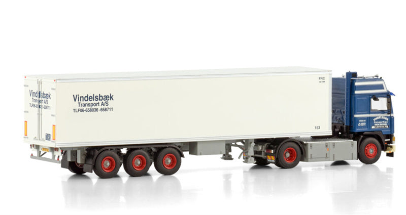 WSI VOLVO F12 GLOBETROTTER 4X2 CLASSIC REEFER TRAILER - 3 AXLE Vindelsbaek 1:50 Truck Pre-built Model