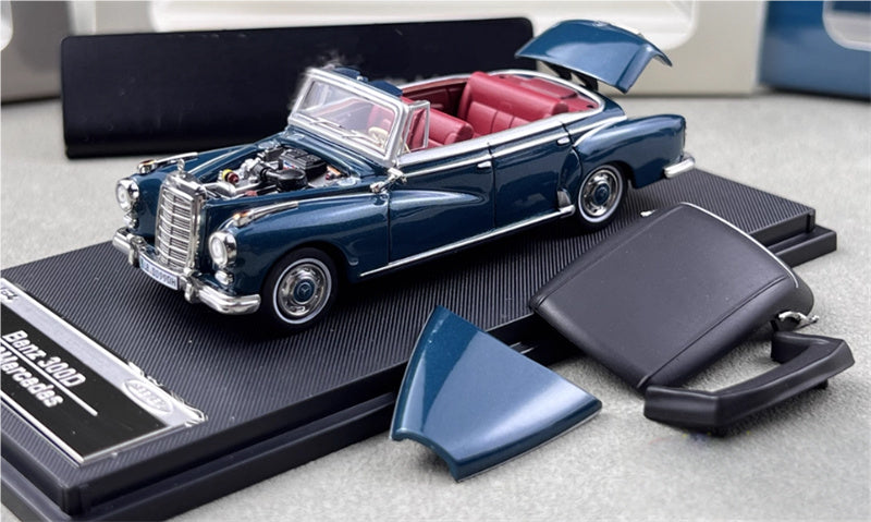 SEEKER Mercedes Benz 300D Adenauer W189 1959 convertible Soft top Blue 1:64 Car Pre-built Model view1