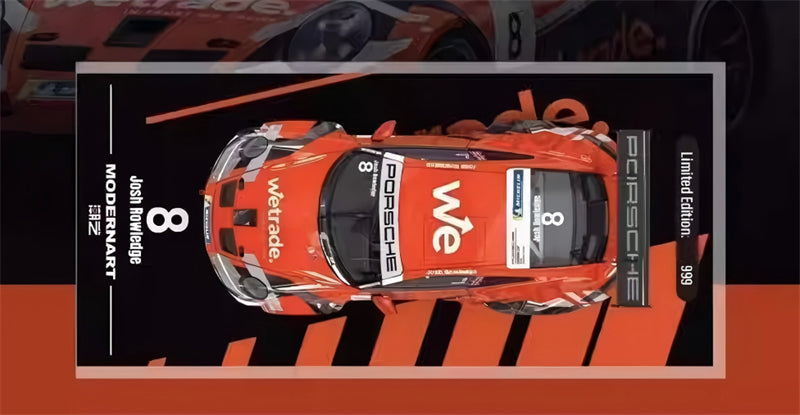 1:64 Porsche 911 GT3 orange-red MODERNART DIECAST Civil Car Model