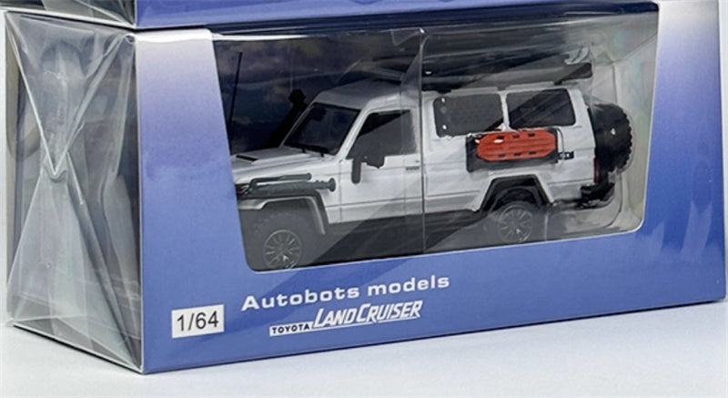 Autobots Models Toyota Land Cruiser LC78 J70 Off road modified version of personnel carrier white Limited Edition 499PCS ONLY 1:64 Truck Pre-built Model view8