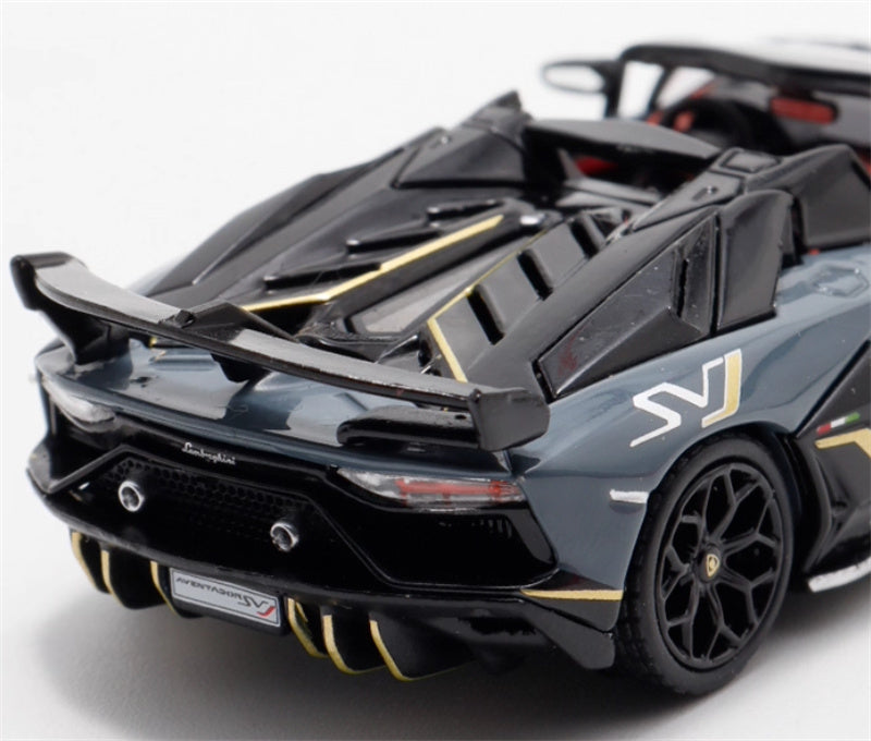 Rhino Model Lamborghini Aventador SVJ 63 Roadster Grey convertible 1:64 Car Pre-built Model view7