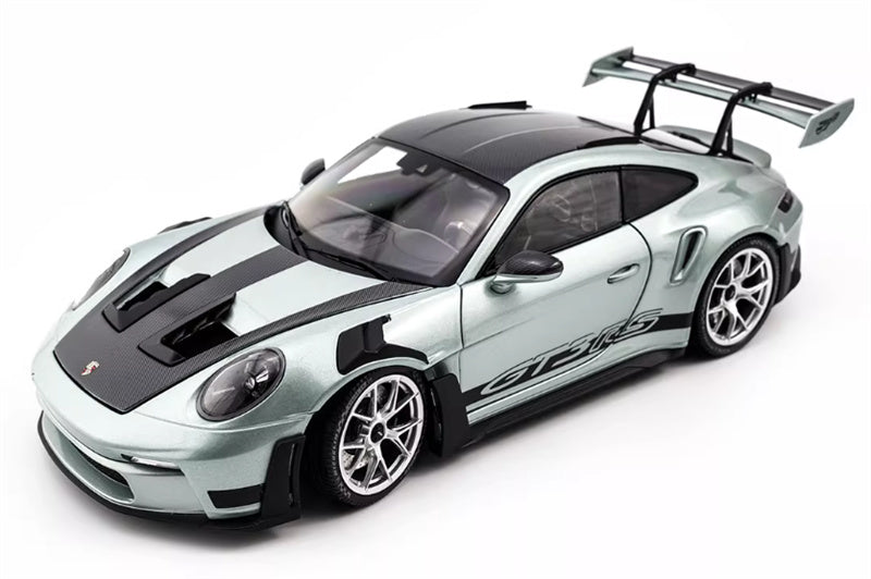 1:18 PORSCHE 911 (992) GT3 RS 2023 Silver Carbon Cover  MINICHAMPS  DIECAST Car Model