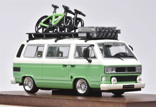 Mortal Volkswagen VW T3 Magway van BBS Lowered Version with accessories GREEN/CREAM Limited Edition 499PCS ONLY 1:64 Car Pre-built Model view1