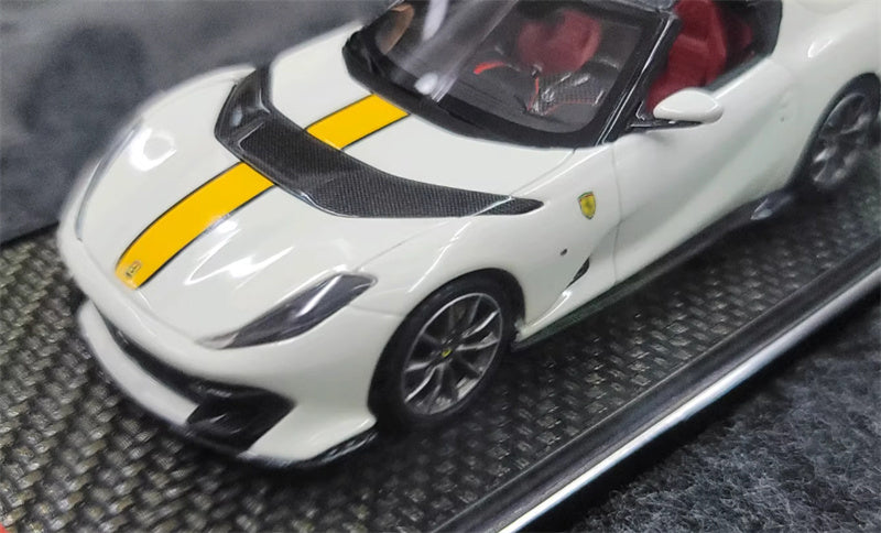 BBR MODELS Ferrari 812 competizione A white Yellow stripe LTD 78PCS 1:43 Model view4