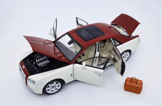 kyosho Rolls Royce RR ghost White and red cap style 1:18car Pre-a Model