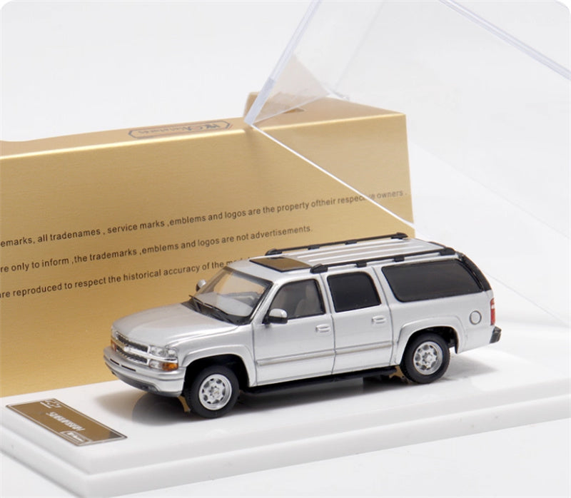 MK Miniatures 2003 Chevrolet Suburban SUV Silver spray painted version 1:64 Car Pre-built Model view6