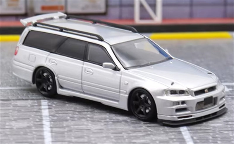 1:64 Nissan Stagea R34 Wagon Silver SW DIECAST Limited Edition 999pcs ONLY Model