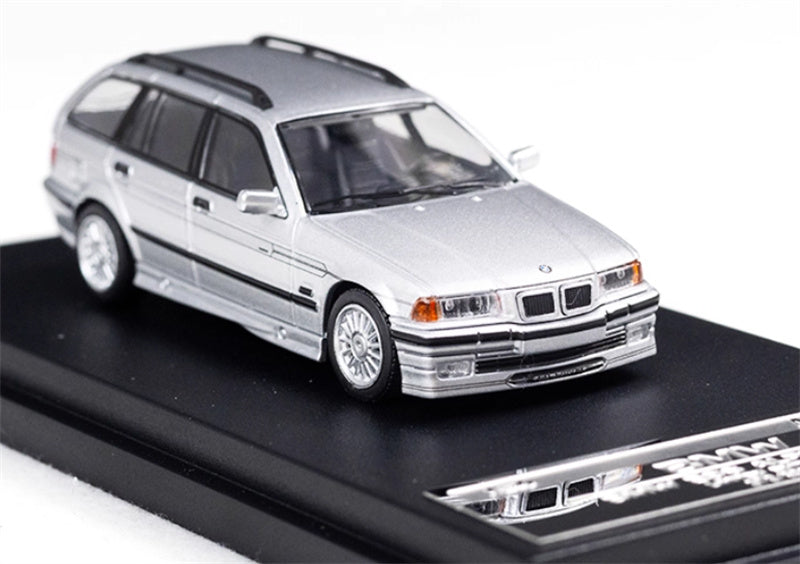 Mortal Third Generation BMW 3 Series E36 Alpina B8 Four-Door Wagon metallic silver Limited Edition 699PCS ONLY 1:64 Car Pre-built Model view5