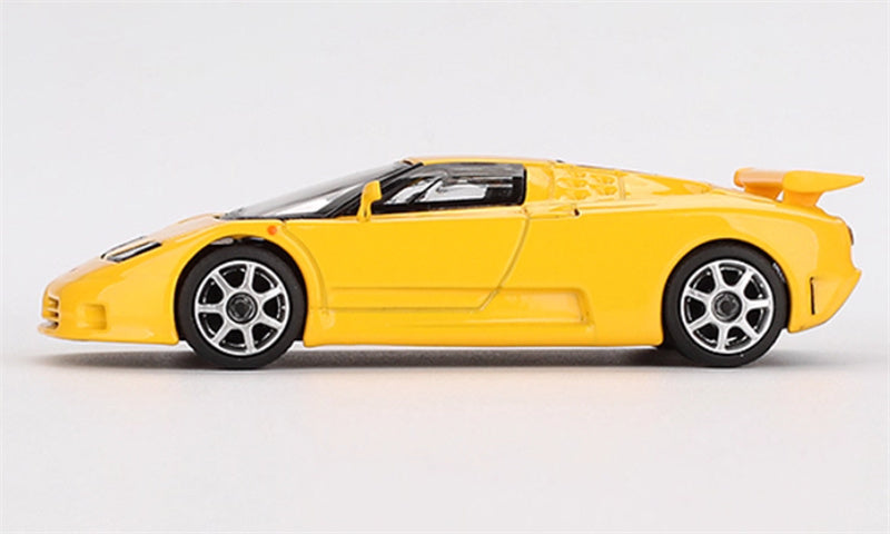 MINIGT Bugatti EB110 Super Sport Yellow color box packaging 1:64 Car Pre-built Model view4