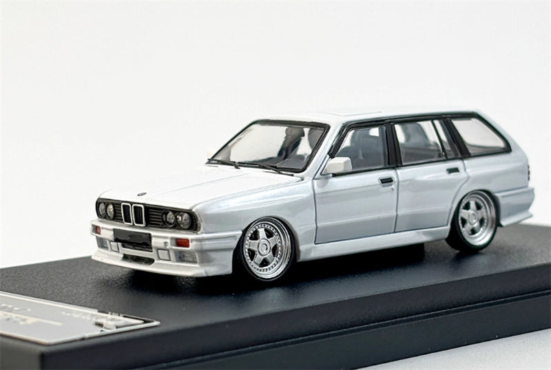 Mortal BMW E30 3 Series Touring Lowered Version version Openable Hood Pearl white Limited Edition 499PCS ONLY 1:64 Car Pre-built Model view1