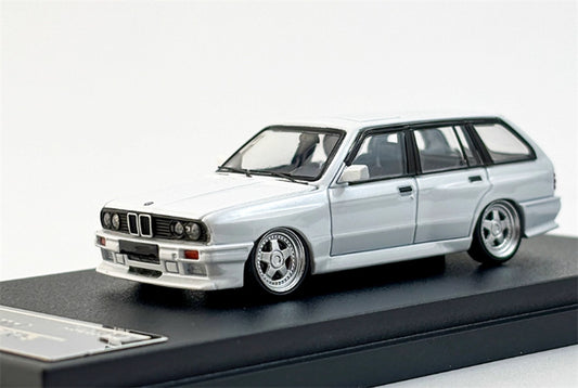 Mortal BMW E30 3 Series Touring Lowered Version version Openable Hood Pearl white Limited Edition 499PCS ONLY 1:64 Car Pre-built Model view1