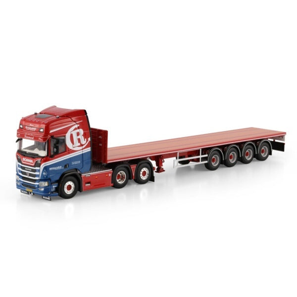 1:50 SCANIA RYGAARD R CR20H 6X2 FLATBED TRAILER 4 AXLE WSI   Diecast Model
