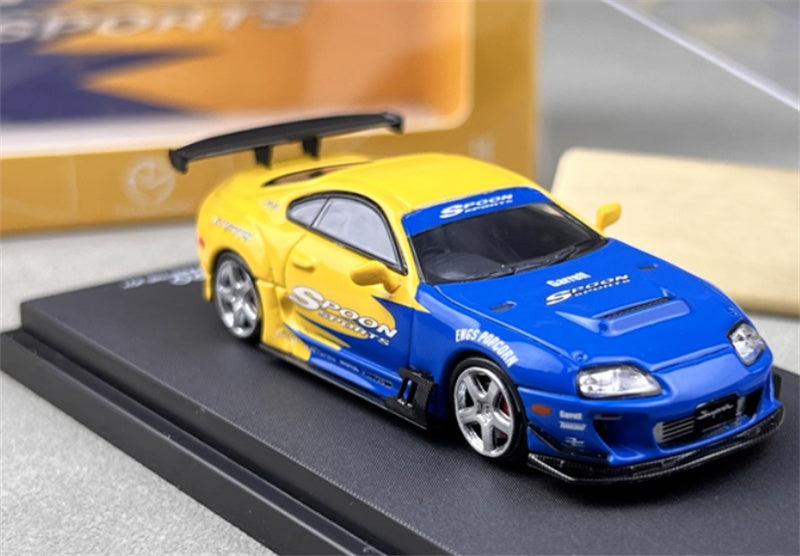 TimeMicro Toyota Supra A80Z Spoon Coating regular version Black base 1:64 Car Pre-built Model view5