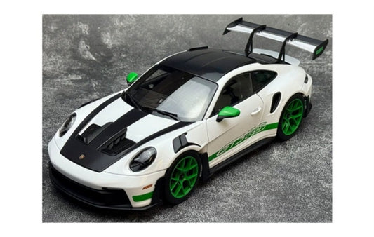 1:18 Porsche 911 992 GT3 RS  White - Carbon Cover - Green Wheel NOREV   DIECAST Model