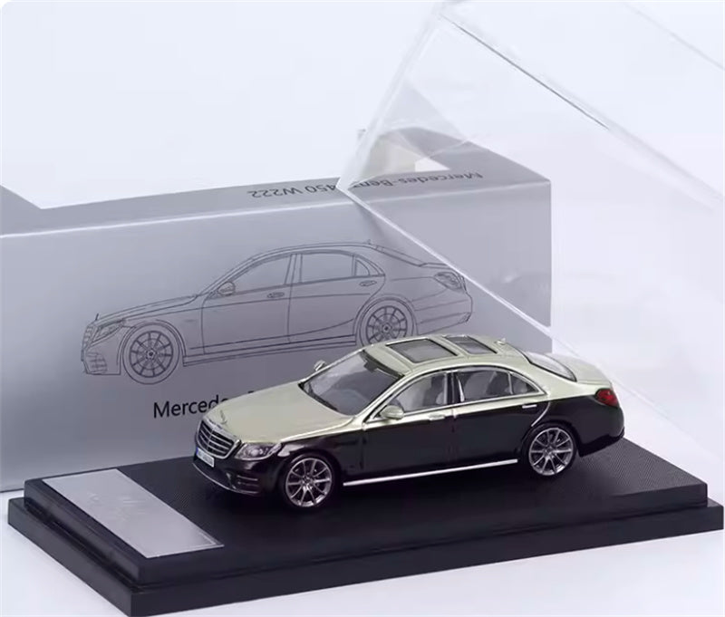 Master Mercedes Benz S-Class S450 W222 Black gold dual tone color 1:64 Car Pre-built Airliner Model Display view6