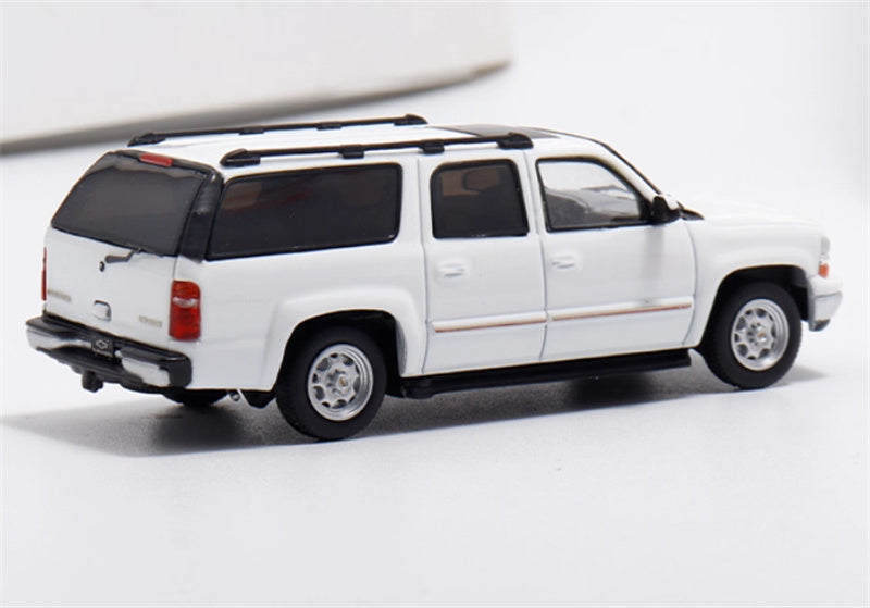 MK Miniatures 2003 Chevrolet Suburban SUV White spray painted version 1:64 Car Pre-built Model view4
