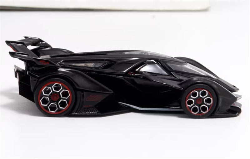 LeManFang Lamborghini V12 Vision VGT Concept Car Metallic Black 1:64 Car Pre-built Model view3