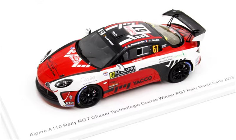 Spark Alpine A110 Rally RGT Chazel Technologie Course Winner RGT Rally Monte Carlo 2023 1:43 Car Pre-built Model view1