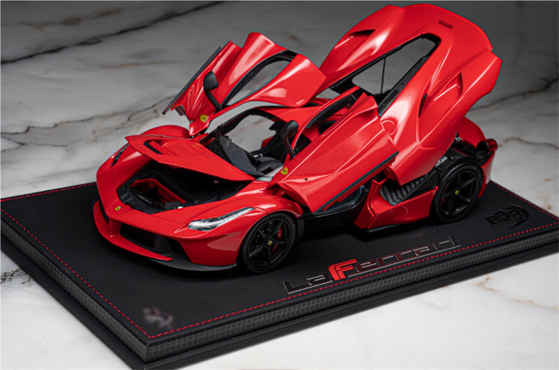 BBR MODELS Ferrari LaFerrari red Black wheel red top Limited Edition 120PCS ONLY leather base 1:18 Car Pre-built Model view4