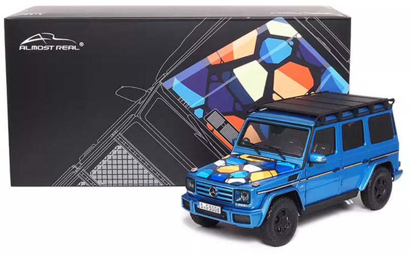 Almost Real Mercedes Benz G-Class G63 W463 Gventure 300k commemorative edition Metallic Blue Limited Edition 504PCS ONLY 1:18 Truck Pre-built Model view11