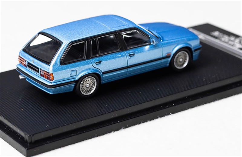Mortal BMW E30 3 Series Touring regular version Openable Hood Pearl Blue Limited Edition 799PCS ONLY 1:64 Car Pre-built Model view4