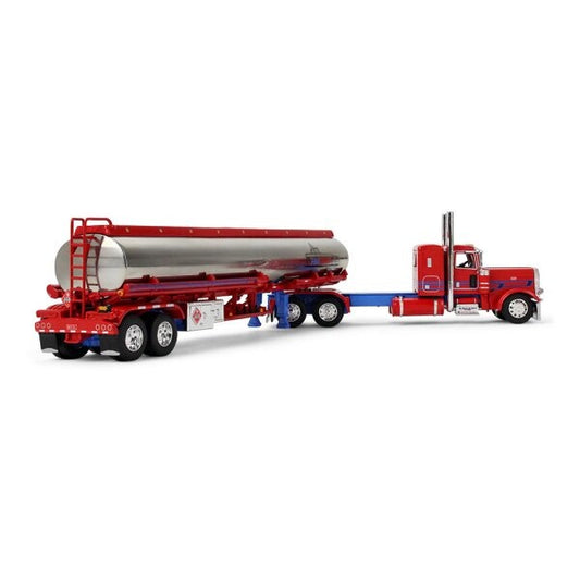 1:64  Sancken Custom 389 & Tank Trailer First Gear  Red Diecast Model
