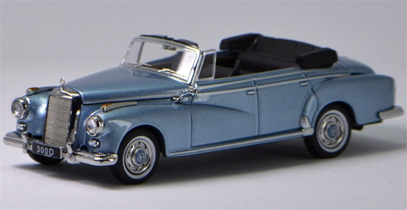 GFCC Mercedes Benz 300D 1959 Convertible Ice Blue LHD 1:64 car Pre-built Model view1