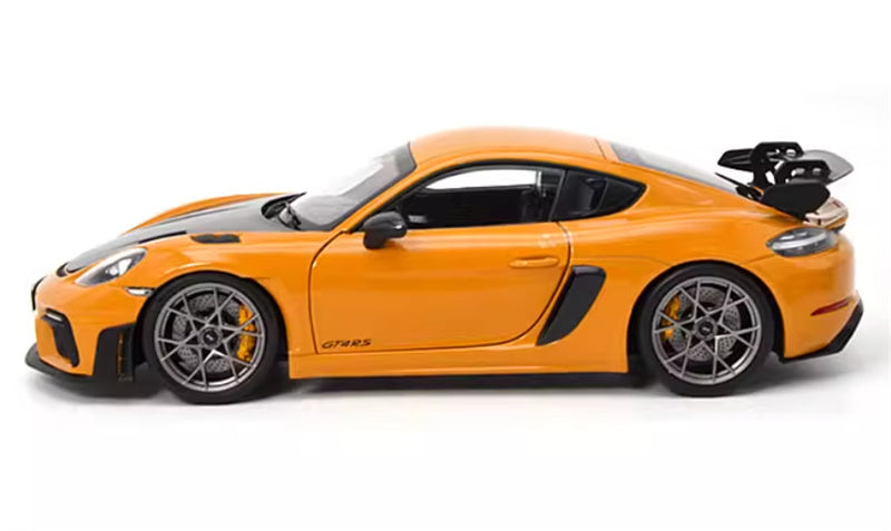 NOREV 2023 Porsche Cayman GT4 RS sports car Hard top orange 1:18 Car Pre-built Model view5