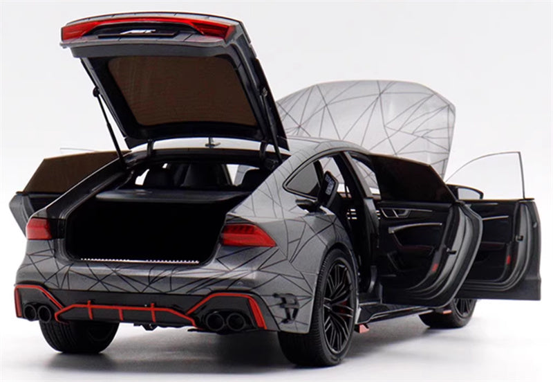 KengFai 2021 Audi RS7 C8 Sportback Grey line chart ABT 1:18 Car Pre-built Model