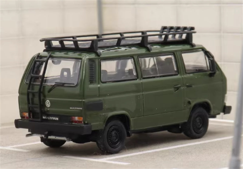 Master Volkswagen T3 Van Green with Accessories 1:64 Car Pre-built Airliner Model Display view5