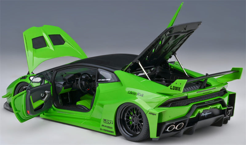 AUTOART Lamborghini HURACAN GT supercar Green LBWK AirREX AK-produce LB PERFORMANCE LB-WORKS 1:18 Car Pre-built Model view7
