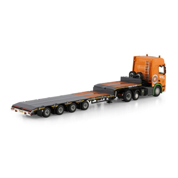 1:50 SCANIA HOLTROP VD VLIST R CR20H 6X2 SEMI LOW LOADER 4 AXLE WSI Orange Diecast Model
