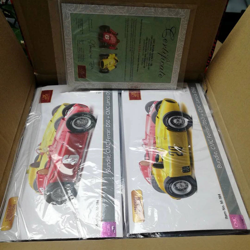 CMC BUNDLE Ferrari D50 (yellow) #20 and Lancia D50 (red) #6 Limited Edition 1/18 car Pre-a Model