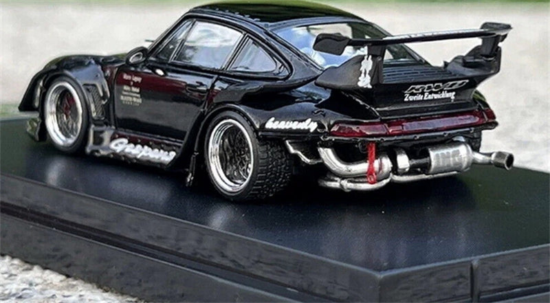 1:64 Porsche 911 RWB 993 Metallic Black SW DIECAST Model