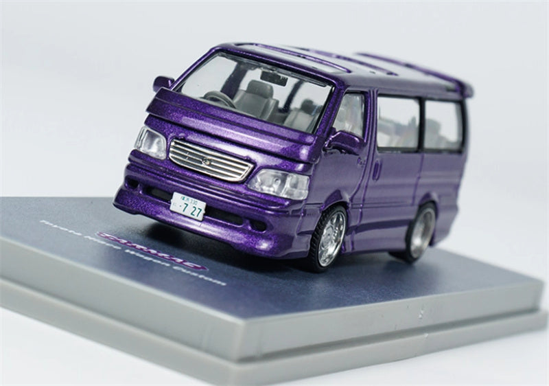 Tarmac Works Toyota Hiace Wagon Custom Purple 1:64 Car Pre-built Model view1