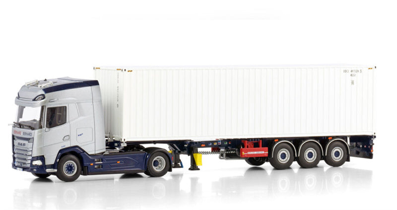 WSI DAF XG+ 4X2 FLEX CONTAINER TRAILER - 3 AXLE + 40FT CONTAINER Bernard et Bernard 1:50 Truck Pre-built Model