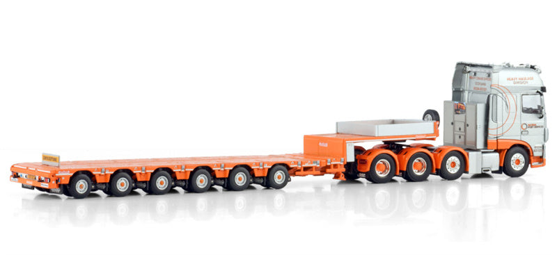 WSI  DAF XF SUPER SPACE CAB MY2017 8X4 NOOTEBOOM MANOOVR - 6 AXLE Global Crane Services 1:50 Truck Pre-built Model