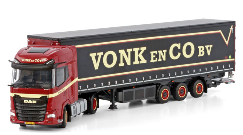 WSI DAF XG+ 4X2 CURTAINSIDE TRAILER - 3 AXLE Vonk EN Co BV 1:50 Truck Pre-built Model