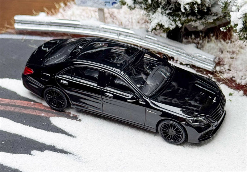 KING MODEL Mercedes Benz S65 AMG W222 Black Knight Limited Edition 999PCS ONLY 1:64 Car Pre-built Model view3
