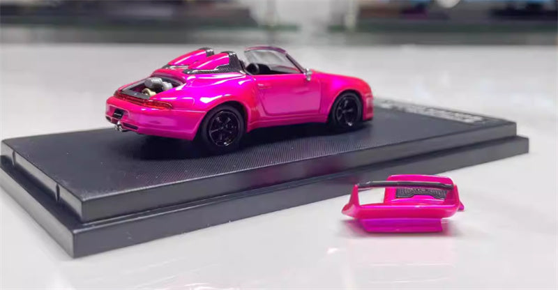 SW Porsche Gunther Werks 993 Electric Pink Convertible Limited Edition 499PCS ONLY 1:64 car Pre-built Model view3