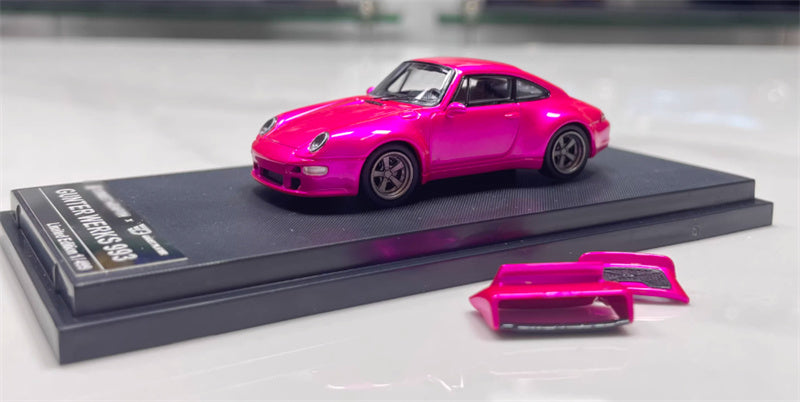SW Porsche Gunther Werks 993 Electric Pink Hard Top Limited Edition 499PCS ONLY 1:64 car Pre-built Model view1